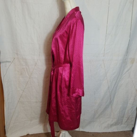 Morgan taylor Intimates pink polka dot Satin robe - Picture 4 of 8